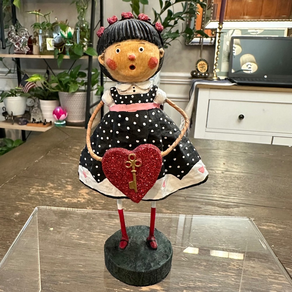 Lori Mitchell x ESC and Co "Key to My Heart" Figurine Resin Whimsical Folk Art